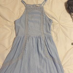 Light blue, lace trimmed dress